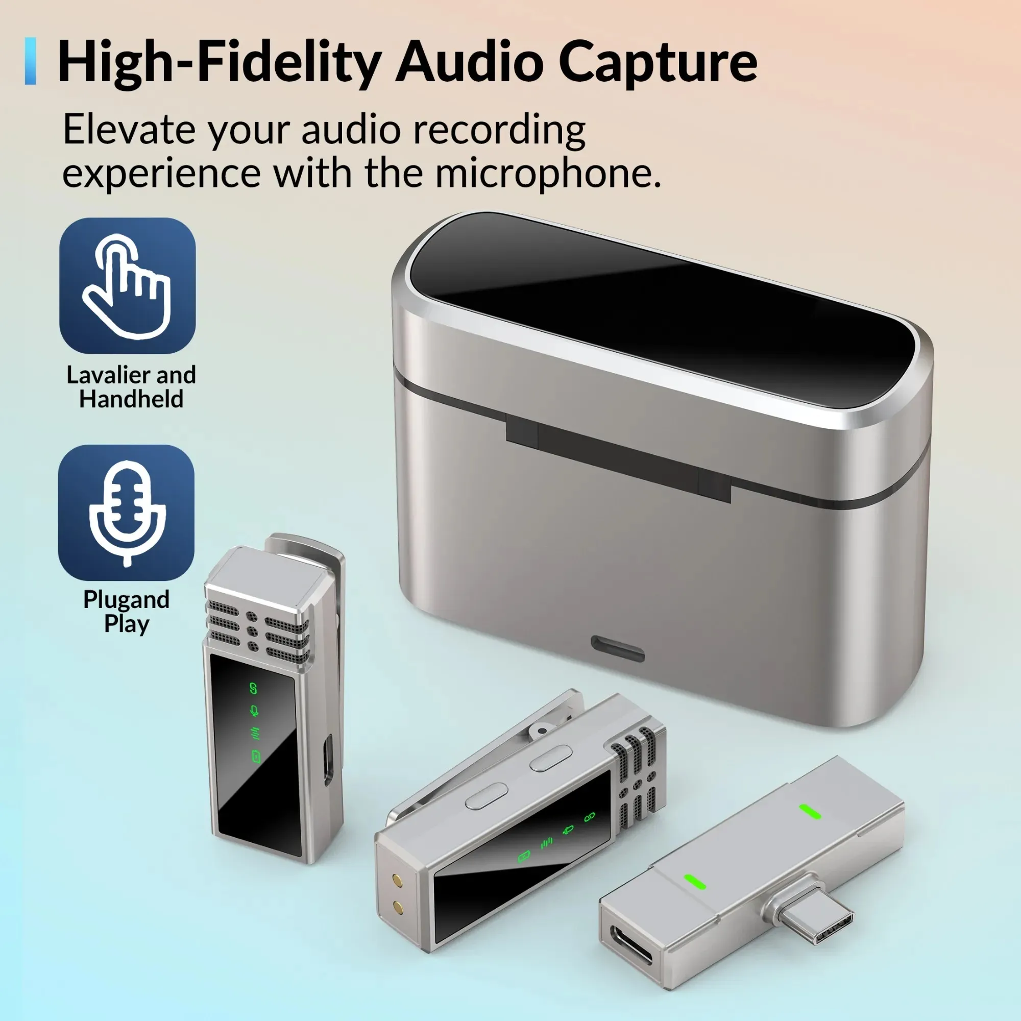 Jmary MW-15 ওয়্যারলেস মাইক্রোফোন | Dual Mic | টাইপ-C মোবাইলের জন্য 2.4G মাইক্রোফোন