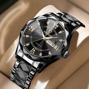 BINBOND 2521 Luxury Brand Luminous Quartz Watch for Men - Full Black Design