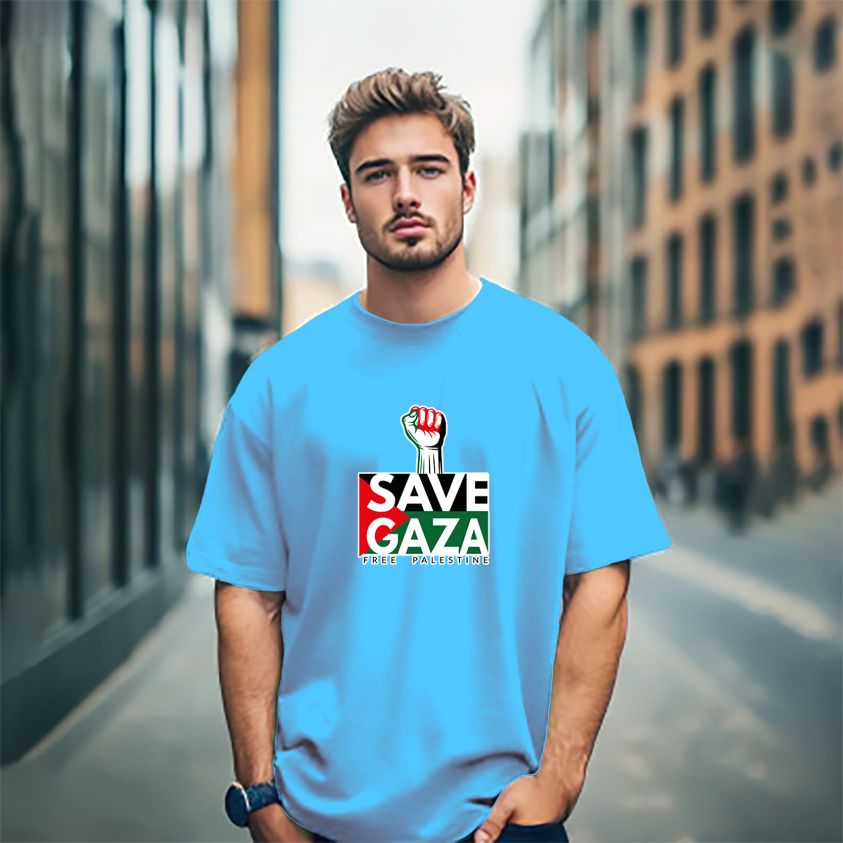 Save Gaza Cotton T-Shirt – Stand for Palestine | 100% Soft Cotton Tee