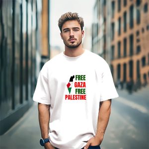 Save GAZA Cotton White T-shirt | ফিলিস্তিনের পাশে দাঁড়ান | ১০০% খাঁটি সুতির তৈরি