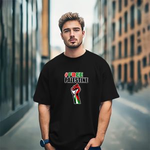 Save GAZA Cotton Black T-shirt | ফিলিস্তিনের পাশে দাঁড়ান | ১০০% খাঁটি সুতির তৈরি