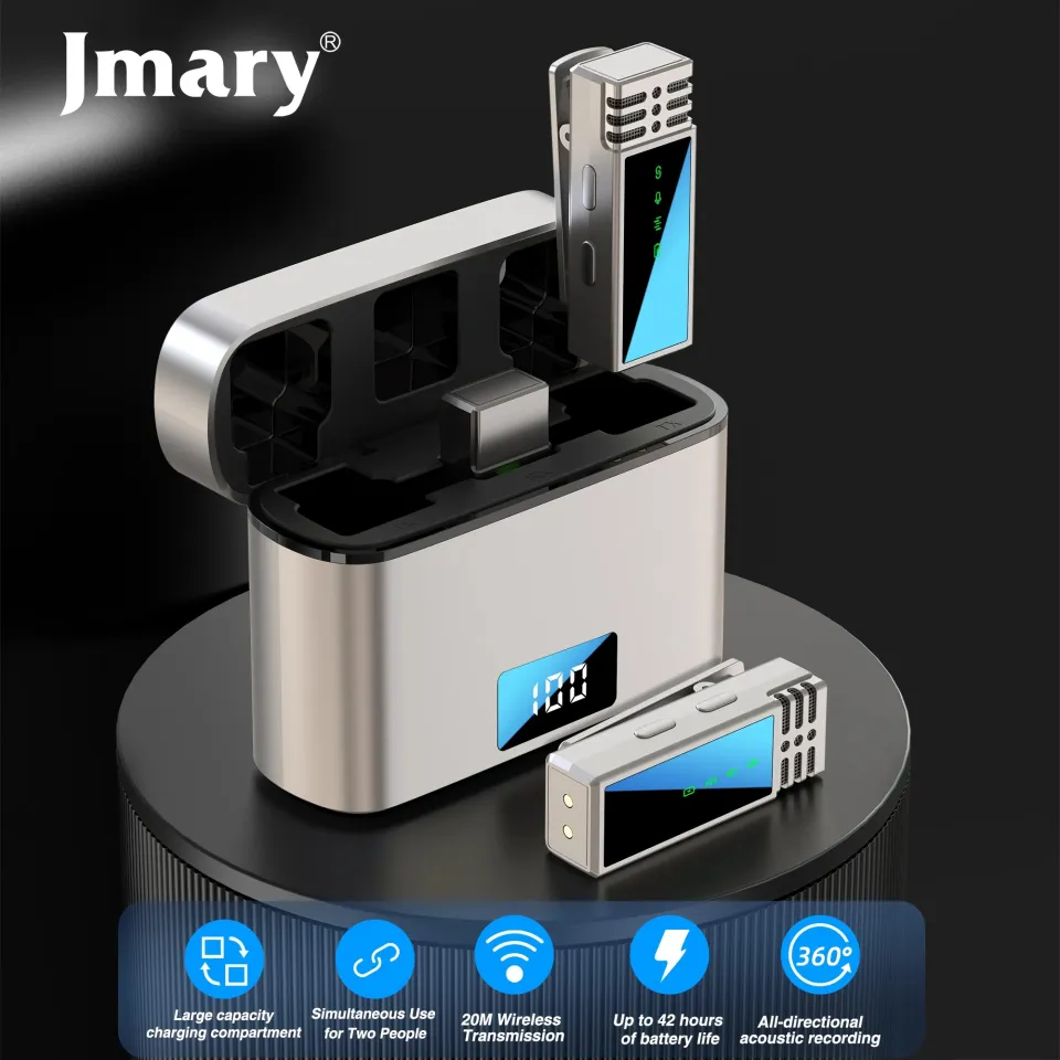 Jmary MW-15 ওয়্যারলেস মাইক্রোফোন | Dual Mic | টাইপ-C মোবাইলের জন্য 2.4G মাইক্রোফোন